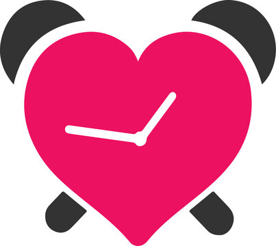 This is pink and black heart watch icon and logo for health professionals. 