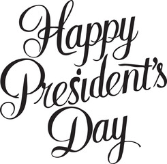 happy presidents day lettering banner poster template vector concept on white background