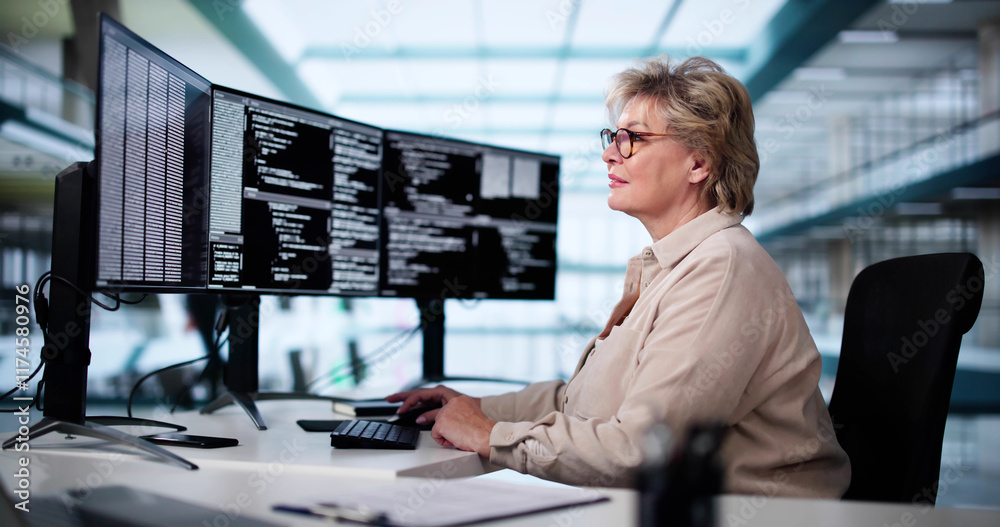 Poster Software Programmer Or Coder Woman
