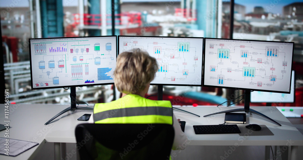 Poster Industrial Data Automation System On Computer