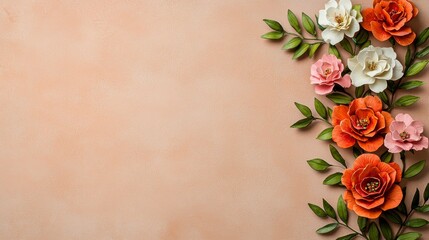 Elegant Floral Arrangement with Colorful Blooms and Green Leaves