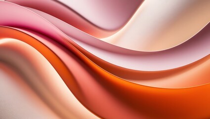 Abstract flowing waves in warm gradient tones of orange, red, and pink creating a smooth, elegant, and vibrant design for creative digital art, backgrounds, or decorative projects