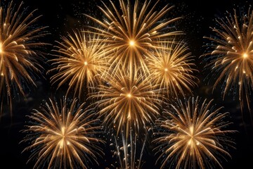 Naklejka premium Spectacular fireworks display night sky.