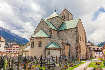 The Collegiate church in San Candido. South Tyrol, Italy