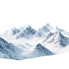 Obraz premium Snow covered mountains isolated on transparent background