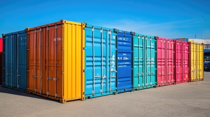 Fototapeta premium Containers in shipping yard, shipping port -