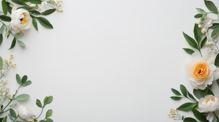 Obraz premium A white background with a flowery border