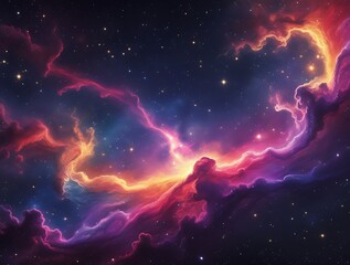 Fototapeta premium Exploring the vibrant beauty of the cosmos with breathtaking nebula clouds, glowing stars, and colorful galactic phenomena that inspire awe, wonder, and curiosity about the vast mysteries of the unive