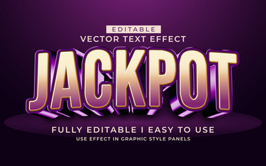 3d editable jackpot winner text effect typography style template