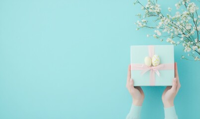 Delicate Easter Gift Box with Pastel Decor A Sustainable Spring Celebration