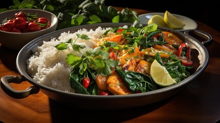 Roasted Sweet Potato and Spinach with Rice