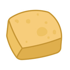 Fried tofu vector icon, tahu goreng illustration, tahu sumedang clipart image