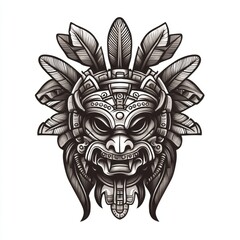 Ornate Mayan Inspired Ceremonial Mask Design