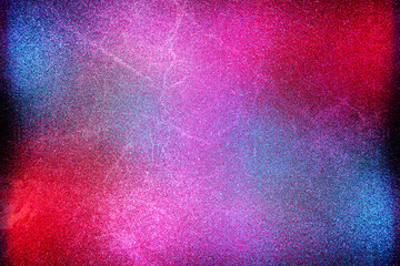 Black dark blue purple orange red shiny glitter abstract background with space. Twinkling glow...