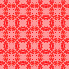Vector seamless pattern with hand drawn symmetric flowers. Beautiful design for textile, wallpaper, wrapping paper and backgrounds.