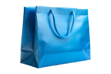 A blue color paper shopping bag, blue shopping bag 