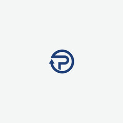 initial P Arrow Logo. letter P with arrow combination. usable for finance, logistic and company logos, vector illustration
