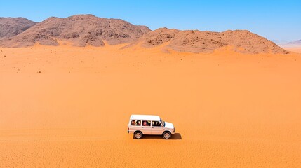 Obraz premium Adventurous Journey Through Golden Sands of Remote Desert Landscape