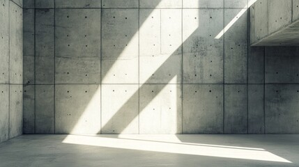 Fototapeta premium Minimalist Concrete Interior with Sunbeams