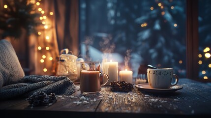 Cozy Winter or Christmas Table with Seasonal Fashions