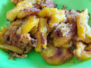 Godoh Nangka. Fried Jackfruit Flour or fried jackfruit. Traditional Indonesian culinary food. Indonesian Street Food.
