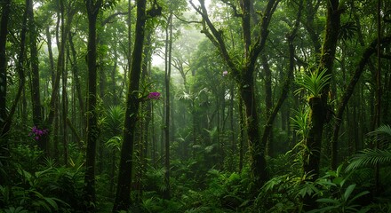 Obraz premium Deep tropical jungles of Southeast Asia in august ,Tropical rain forest 