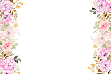 Decorate your designs with a watercolor flower wreath isolated on a white background