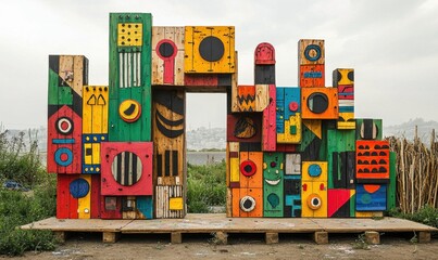 Ground-level urban sculpture promoting expression