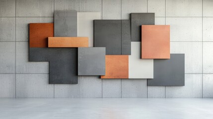 A wall made of gray and red blocks