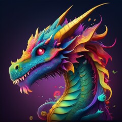 Collorfull dragon and funnyy as an uix design