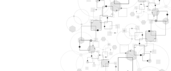 Gray and white background, technology background design and communication connection.