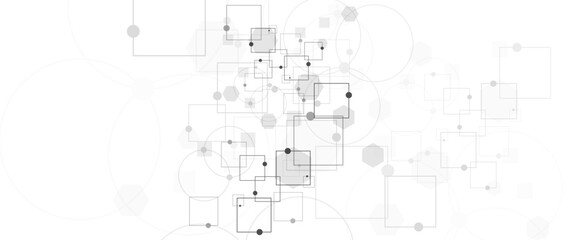 Gray and white background, technology background design and communication connection.