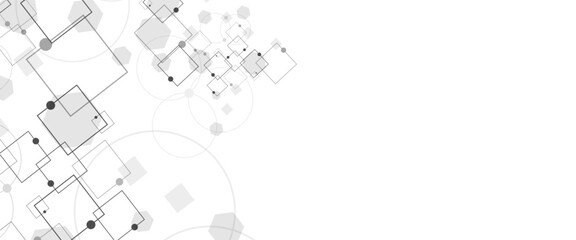 Gray and white background, technology background design and communication connection.