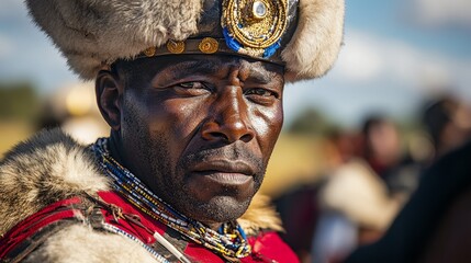 Proud Zimbabwean Cavalry Soldier in Traditional Attire - Pre-Colonial Heritage of Shona and Ndebele Warfare