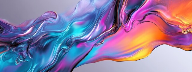 Abstract cosmic landscape, flowing colorful waves, vibrant purple and orange hues, starry night sky, surreal celestial scene, fluid motion, ethereal atmosphere, cosmic energy, dreamlike space, digital