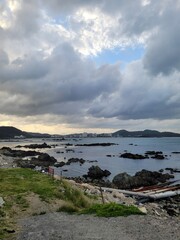 A magical cloud floating over the sea