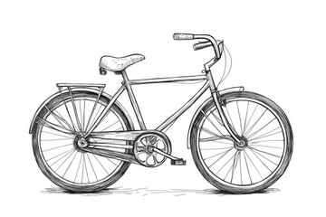 Fototapeta premium A bicycle built for two, illustrated in a simple line drawing style