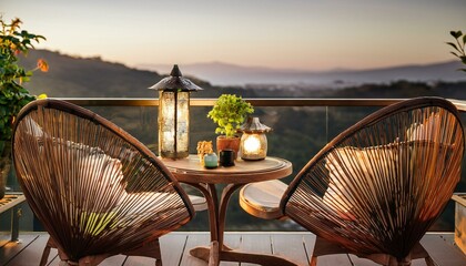 Chic decor enhances your balcony experience.  