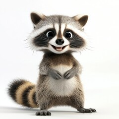Obraz premium Illustrate another playful raccoon in dynamic 3D detail.