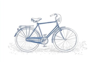 A bicycle built for two, illustrated in a simple line drawing style