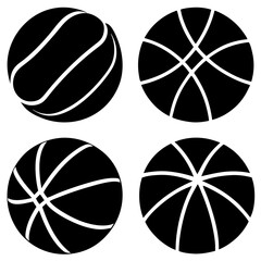 Obraz premium Sports Balls silhouette icon set design