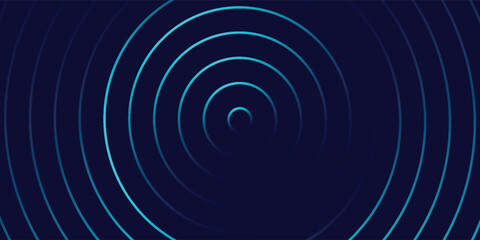 Abstract blue glowing geometric lines on dark blue background. Modern shiny blue circle lines pattern. Futuristic technology concept. Suit for cover, poster, banner, brochure, header, website. eps 10