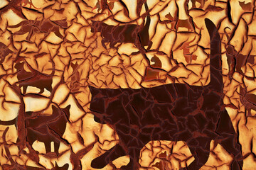 Cats in a cracked abstract world