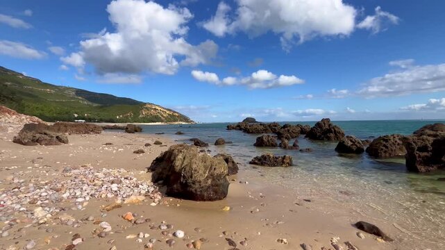Amazing beach. Portinho da Arrabida beach in setubal portugal