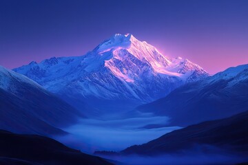 Fototapeta premium Majestic Mountain Peak at Dusk