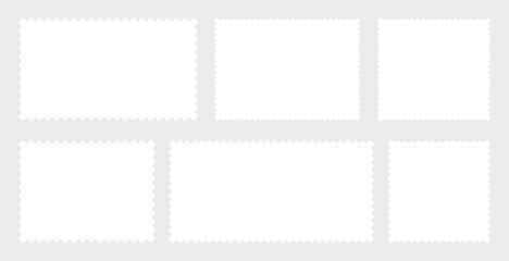 Postage Stamp on gray background. Vector illustration.