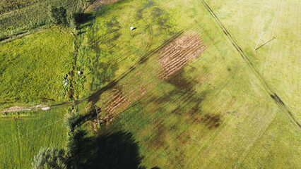 Overflowing river causing farmland destruction in Poland