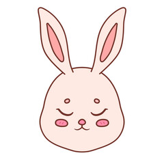 Cute pastel Easter bunny cartoon character doodle illustration
