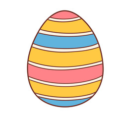 Easter egg painted cartoon doodle illustration
