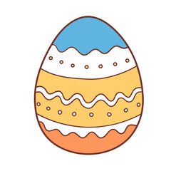 Easter egg painted cartoon doodle illustration
